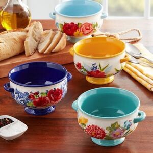 The Pioneer Woman floral Medley 20 ounce soup bowls- 4 pack